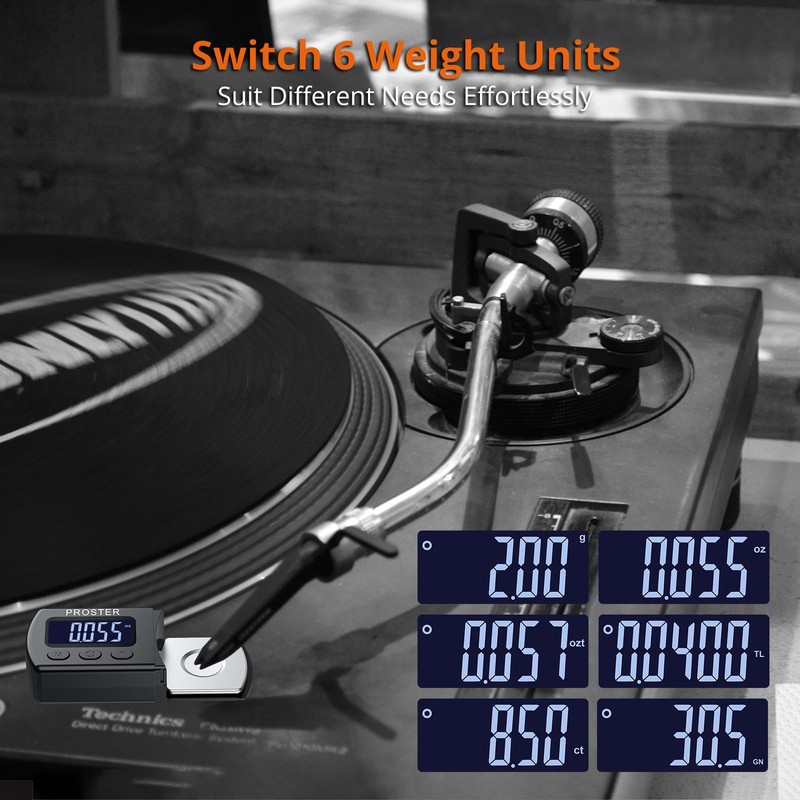 Proster Turntable Stylus Force Tracking Scale - Phono Turntable Cartridge