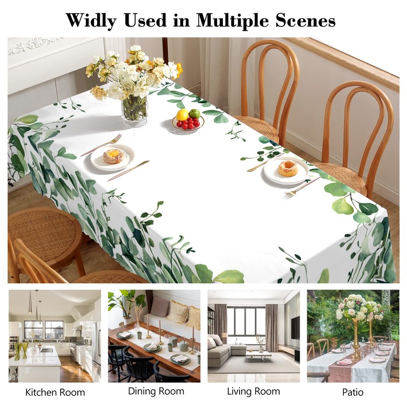 Tablecloth Rectangular Floral Wipe Clean Tablecloths Polyester Table Cloth Water