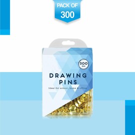 Drawing Pins Notice Board Pins Reusable Metal Push Pins Decorative Thumb Tacks Furniture Push Nail Pin Suitable for Home Office School Art & Craft Mounting Paper Holder Calendar Drawing Picture(300Pc)
