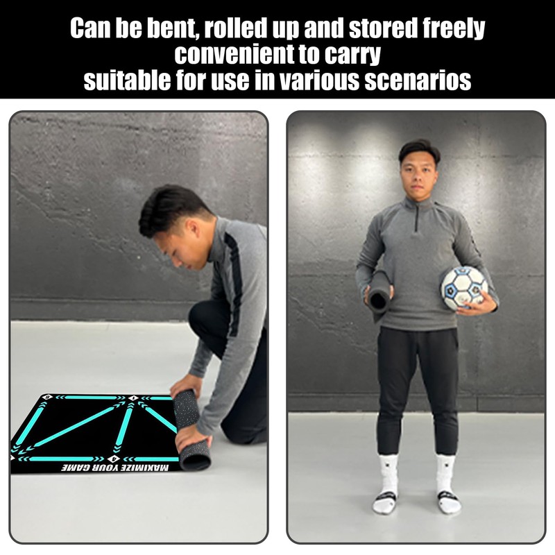 1 Piece Football Training Mat, 4 Pieces Triangular Non-Slip Stickers,