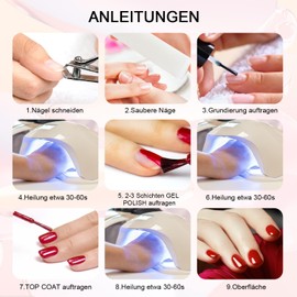 YSUVIN Semi-Permanent Nail Polish 10 Colors Neon Set Pink Orange Yellow Green Blue Purple Semi-Permanent Nail Polish Colors, UV/LED Semi-Permanent Nail Polish for Spring Summer, 8ml