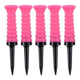 SURIEEN Golf Tee, Long Tee, 3.3 inches (83 mm), Set of 5, Rubber Elastic Golf Tees, Long, Easy to Find Golf Equipment, Placement, Beginner, Practice, Durable, Break-Resistant, Meets Golf Rules (Pink)