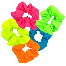 Neon Scrunchies for Hair 80s, Neon Hair Accessories Scrunchy Elastic Hair Bands Hair Elastics Ponytail Scrunchies Hair Scrunchies for 80s Party Outfit 80s Workout Costume Neon Accessories Scrunchie