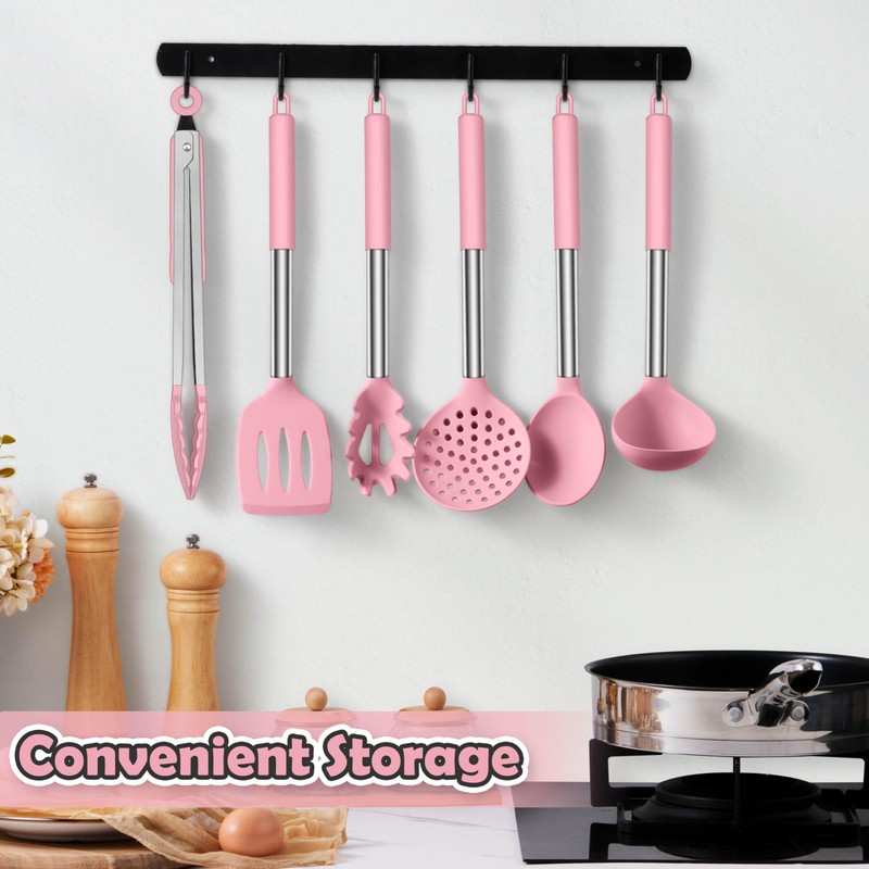 LIANYU Silicone Kitchen Utensils Set of 6, Cooking Utensils Spatula