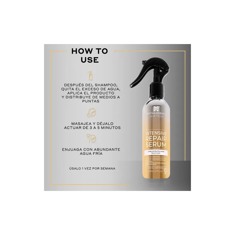 MARTHA DEBAYLE HAIR TECH Intensive Repair Serum Tratamiento Capilar. Suero