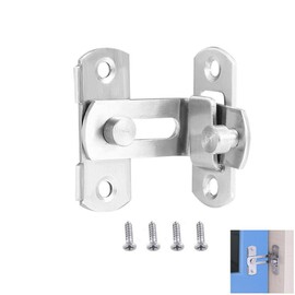 Stainless Steel Door Lock Door Bolt 90 Degree Latch with Screws Lock Bolt Sliding Door Lock for Gate Bathroom Toilet Garden Window Door