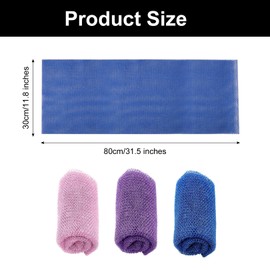 3 Pcs African Shower Sponge Body Sponge,Deep Cleaning African Net Bathing Sponge,Exfoliating Sponge,African Net Sponge,Nylon Back Scrubbers for Men and Women Deep Cleaning(Purple Pink Blue)
