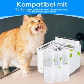 MyfatBOSS 12 Stück Katzenbrunnen Filter, Trinkbrunnen Filter für 3,2L Batteriebetriebenen Katzenbrunnen mit Bewegungsmelder, Ersatzfilter Wasserbrunnen für Katzen