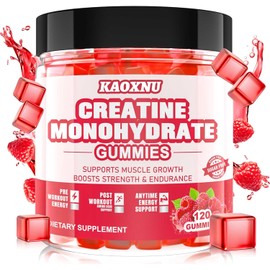 Creatine Monohydrate Gummies for Men & Women 120 CT - 5000mg of Creatine Monohydrate per Serving - Sugar Free Chewable Creatine for Muscle Strength, Muscle Builder, Energy Boost (Raspberry Flavor)
