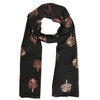 World of Shawls Silver Foil Mulberry Tree Print Fashion Scarf