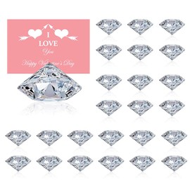 YYBD 24 Pieces Diamond Place Card Holders, Acrylic Table Number Holders, Crystal Table Card Stands Tabletop Card Holders for Baby Shower Wedding Birthday Anniversary Banquet Party
