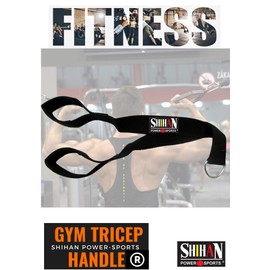 TRICEP STRAP 'CABLE-CROSS Y2- STRAP ' Nylon Tricep's Strap Double Grip Padded Support- POWER SPORTS Ab Crunch Straps Cable Pull Down Abdominal Chinning Bar Gym Triceps Strap