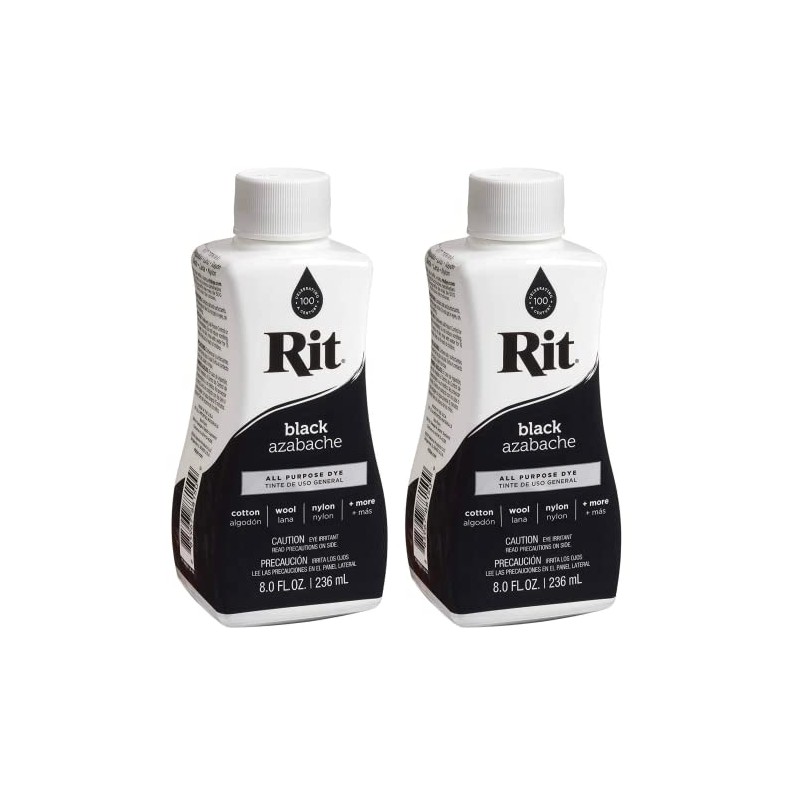 Rit Dye Liquid Dye, 8 fl oz, Black, 2-Pack