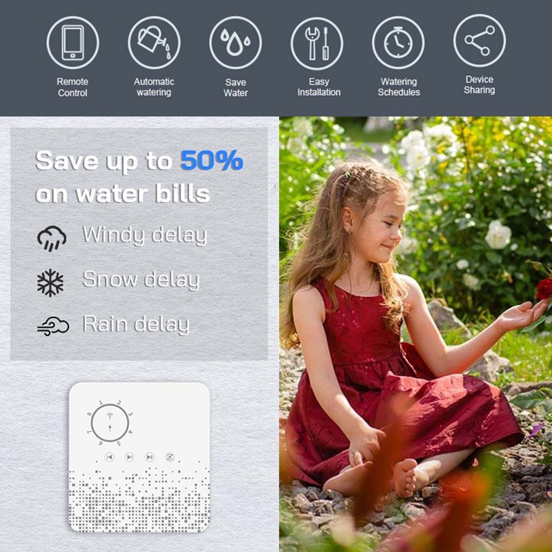 Tuya WiFi Sprinkler Controller Intelligent Irrigation Timer 8 Zones Automatic
