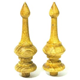 Sittikatechai 3" Teak Wooden finials Part for Vintage Antique Clock Furniture Post Decor 2Pcs