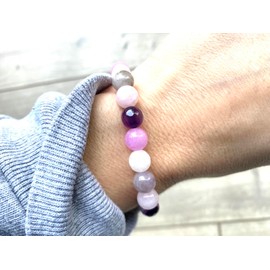 Inner Peace Crystal Bracelet - Crystals for Peace of Mind - Purple Crystal Bracelet, Purple Jade Crystal Bracelet - Beaded Peace Bracelet (5.5 inch XS)