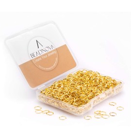 BEADNOVA 6mm Jump Rings Gold Jump Rings for Keychains Open Jump Rings for Necklace Repair (300Pcs)