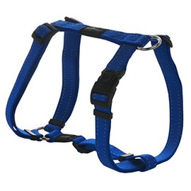 Reflective Adjustable Dog H Harness for Large Dogs; matching collar and leash available, Blue