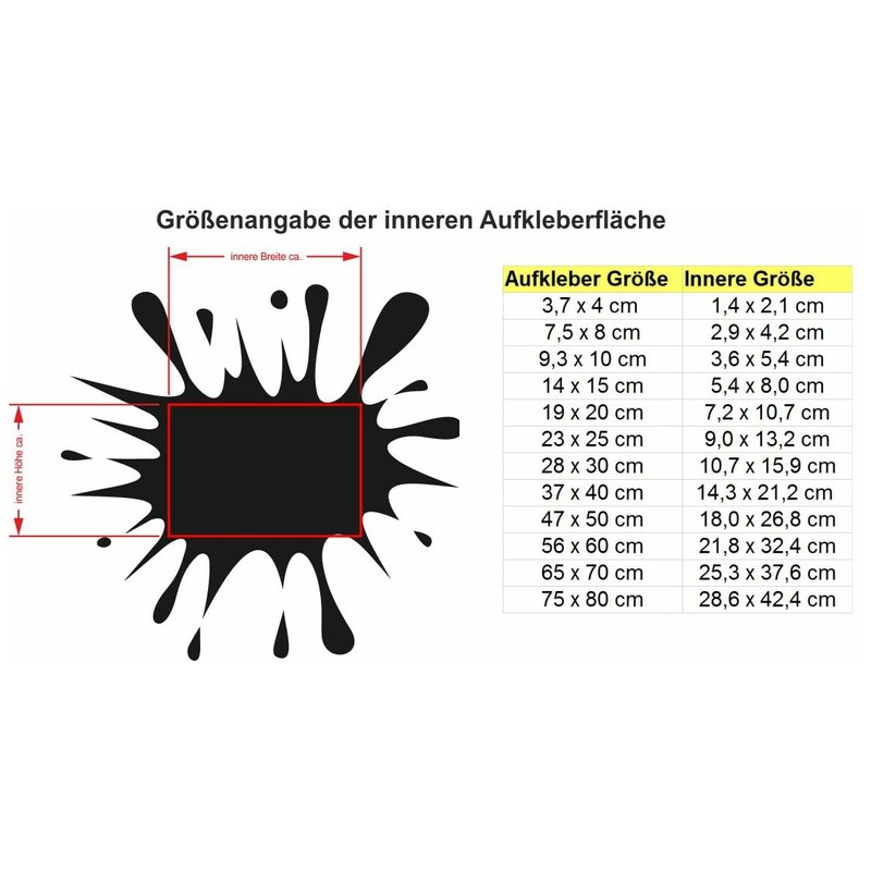 Samunshi® Paint Splashes Sticker 7.5 x 8 cm Black