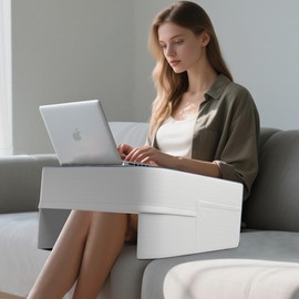 Heymirro Reading Pillow for Gaming Lap Desk Pillow for Laptop Large Laptop Pillows for Adults with Arm Rest and Side Pocket, Back Pillow for Bed/Floor/Couch/Rest/Playing/Working(Grey