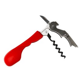 Capabunga Silicone Corkscrew Wine Opener - Red Ergonomic Cork Screw Wine Bottle Opener, Manual Wine Openers to Displace Less Cork, Wine Key for Bartenders and Home, Wine Accessories for Wine Lovers