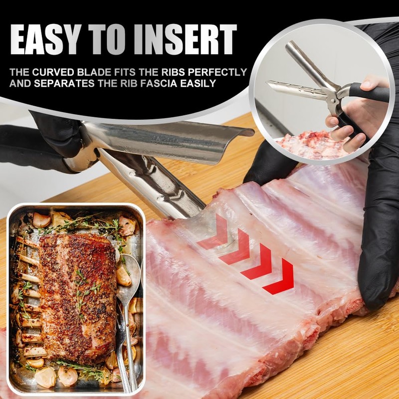 DJQJLF Rib Membrane Removal Tool – 304 Stainless Steel Pork