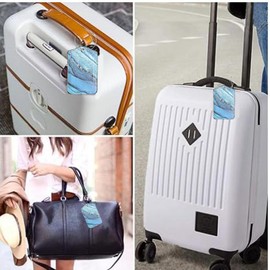 Luggage Tags for Suitcases, 2 Pack Cute Unique PU Leather Luggage Tag TSA Approved with Durable Stainless Steel Loop and Address Card，Baggage tags for Travel&Hotel Stays&Cruise Ships (B)