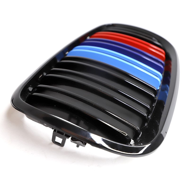 XOPIYAO Grille M Color Double Slats Gloss Black Grill Compatible