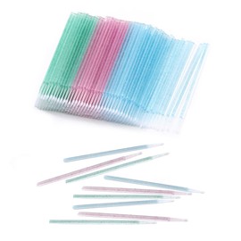 Disposable Crystal Eyelash Swabs, 100 Pcs Multicolor Disposable Lash Micro Brush for Eyelash Extension, Recorrect Eye Makeup, Cleaning Eye, Mascara Wands(Mixed Color)