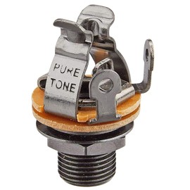 Pure Tone Technologies Pure Tone Multi-Contact 1/4 inch Mono Output Jack | Black Nickel | Dual Tension Grounds & Dual Positive Tips for Optimal Signal, Tone & Lowest Possible Noise