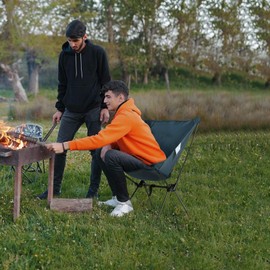 CAMEL CROWN Portable Camping Chair, Folding Backpacking Chair, Compact Camping Chair with Carry Bag for Outdoor Hiking Beach Travel Navy Blue