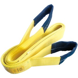 4" x 4' Nylon Lifting Sling Tow Strap Flat Eye & Eye 2PLY Vertical 11500 LBS Basket 23000 LBS Choker 9200 LBS