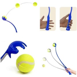 MNQ® Dog Ball Launcher (Pack Of 2), Dog Ball Launcher Thrower - Toys for Dogs - Ball Thrower Assorted Colours With 2 Tennis Balls