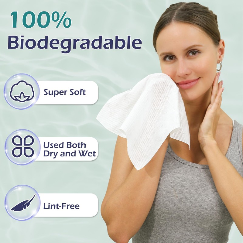 PureSoftness Disposable Face Towel, 100% Cotton, Extra Large 12" x