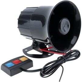 DriSentri Car Alarm Siren, 12V 30W Car Motorcycle Alarm Warning Siren Horn 3 Sound Loud Speaker for Car/Motorcycle