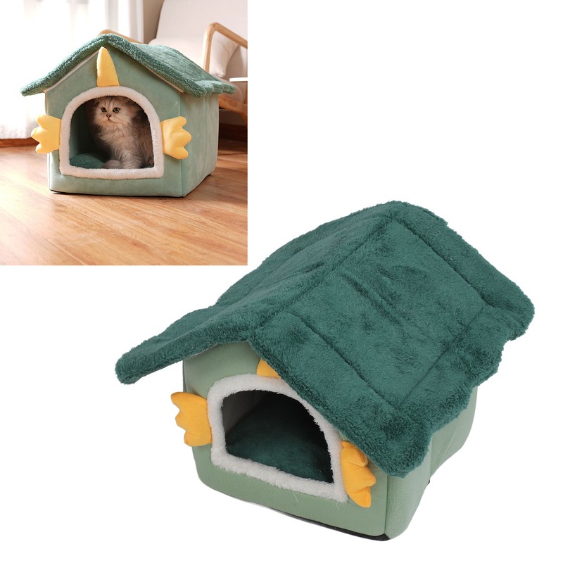 Pet Bed House Soft Warm Cat Bed Cave Detachable Cozy