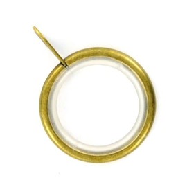 Merriway BH05500 (24 Pcs) Silent Running Curtain Drapery Pole Rod Ring Fixed Eye Antique Brass Inner Dimension 23mm - Pack of 24 Pieces