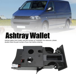 Cup Holder Insert, Car Ashtray Cup Coin Holder 7H2858601 Cup Cup Holder Insert for Transporter Campmobil Black RHD