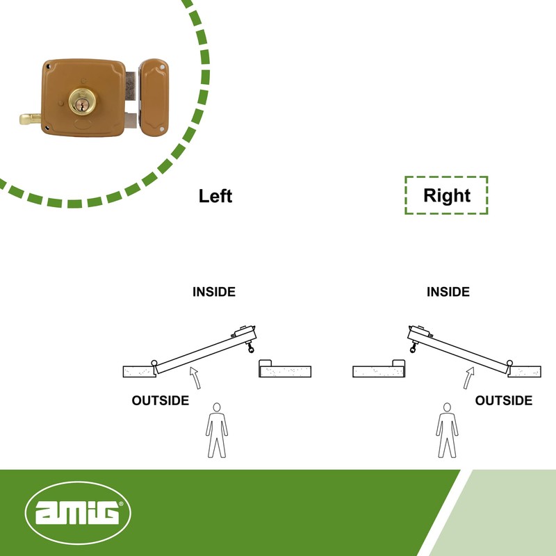 Amig Door Lock - Right Wheel Lock with Locking Lever,