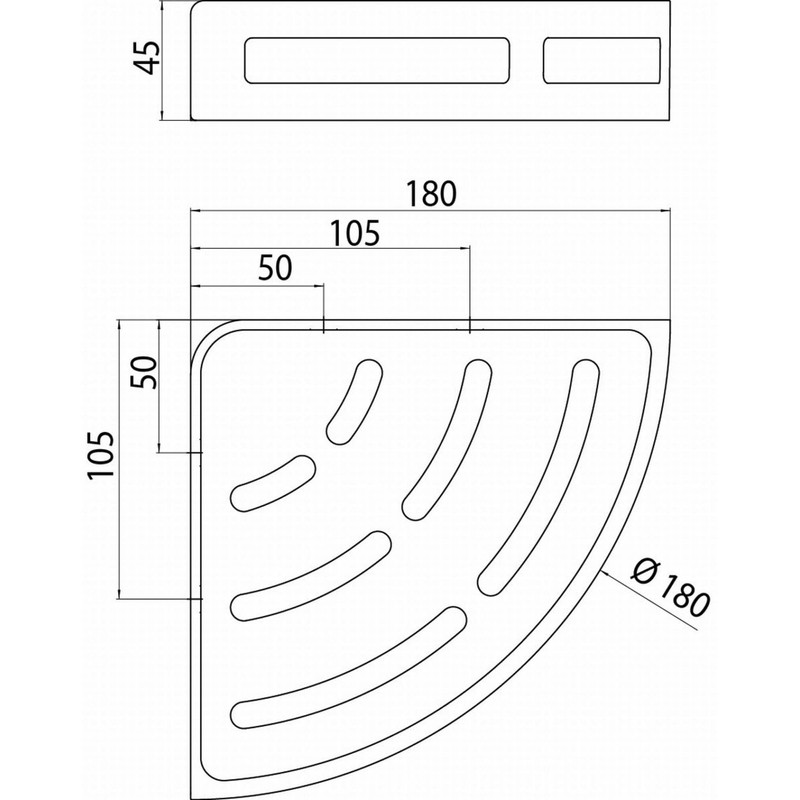 EMCO System 2 Corner Basket with Insert Corner Dimensions 180