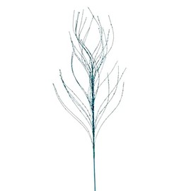 Vickerman 697238-37" Teal Wavy Twig Glitter Spray 6/Bg (QG221042) Home Office Picks and Sprays