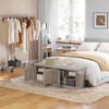 DINZI LVJ Shoe Bench, Entryway Storage Bench with Doors, Cushion,