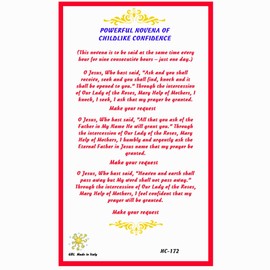 Gifts by Lulee, LLC Novena de Las Nueve Horas al Nino de Praga Tarjeta de Rezo Bendecida Importada de Italia Laminada con Acentos en Oro