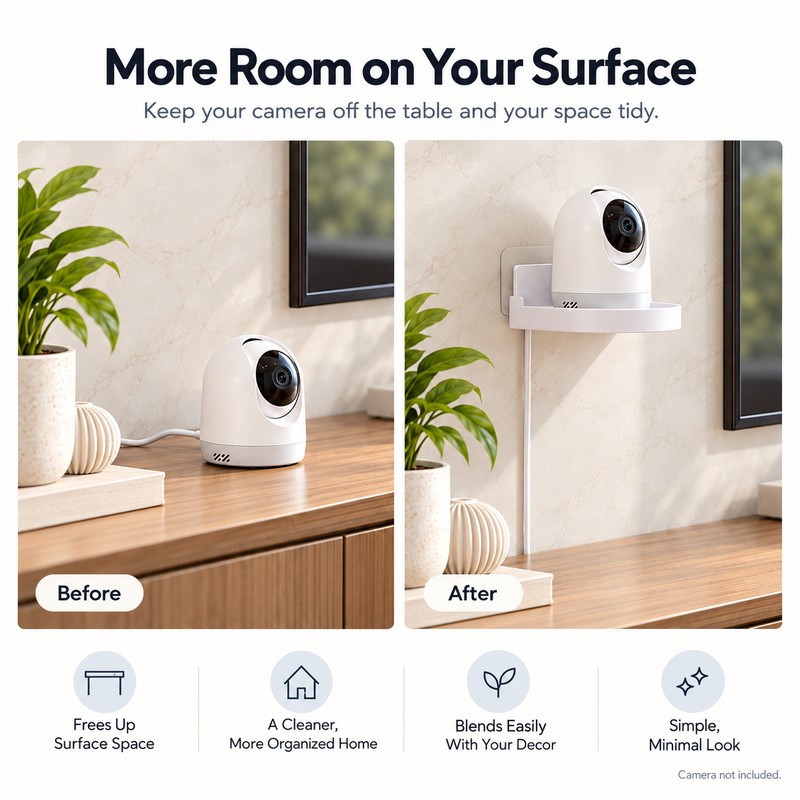 2PCS Wall Mounted Camera Bracket Adhesive, No Drilling, Household Indoor