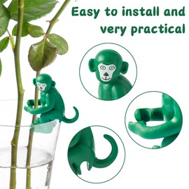 GyovinnJuwanua Monkeys Plant Propagation Buddy - Cute Animals Plant Support Holder Set, Three Colors Plant Propagation Breeding Station, Cutting and Shoots Growth Tool for Indoor Outdoor Garden (6Pcs)