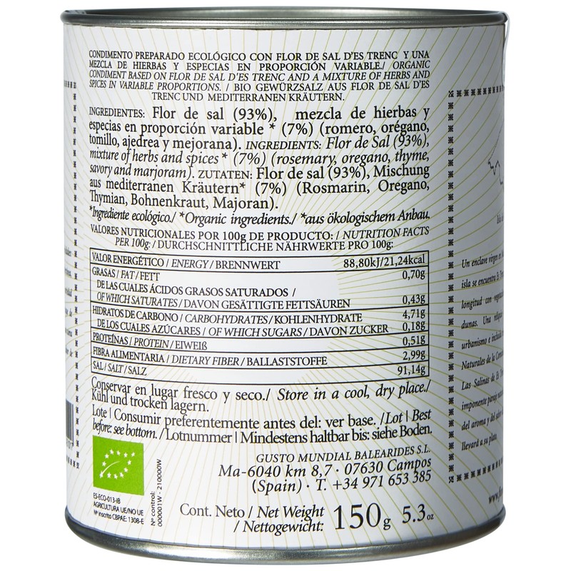 Gusto Mundial Flor de Sal d'Es Trenc Mediterranea Salt 150g