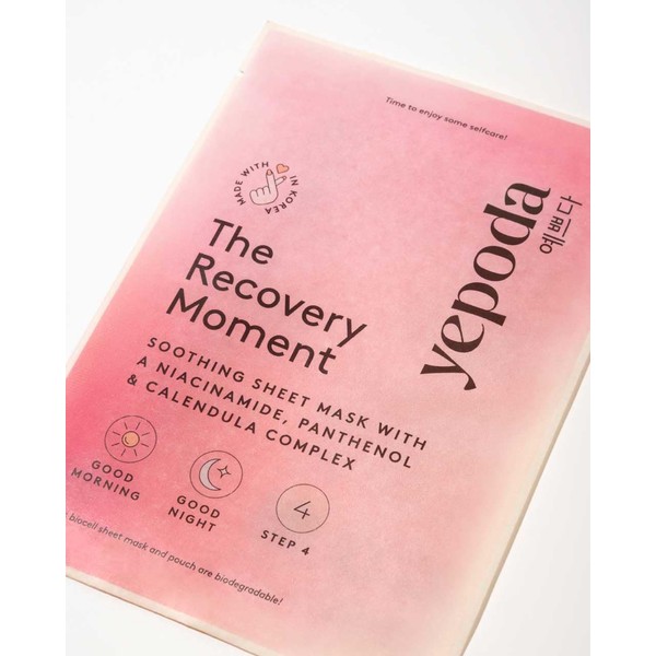 YEPODA - THE RECOVERY MOMENT - Single Cloth Mask - Soothing and Regenerating Cloth Mask with Niacinamide, Panthenol and Calendula (25 ml)