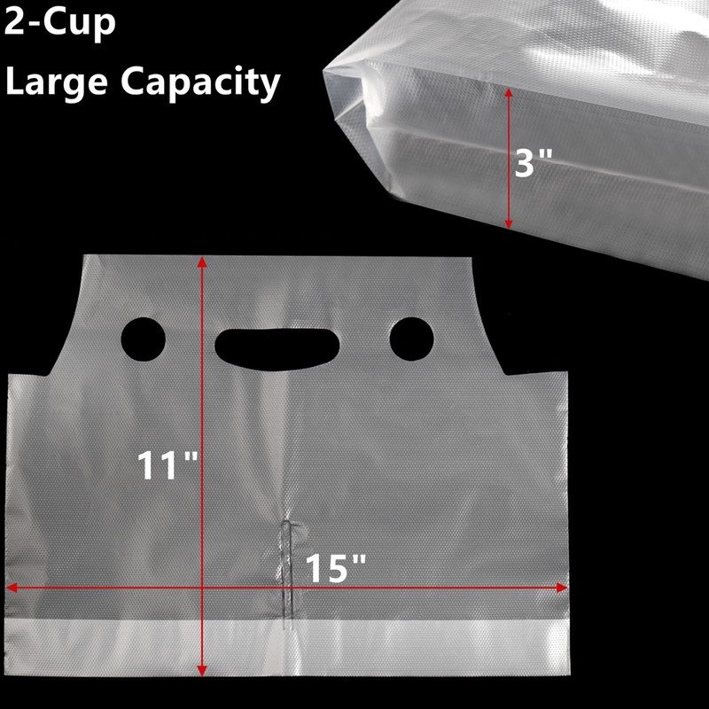 DEAYOU 200 PCS Drinking Bag, Plastic Cup Container with Handle