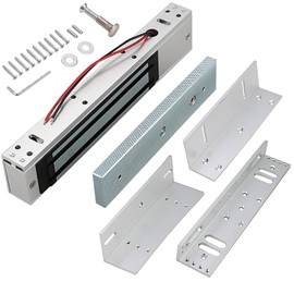 Cerradura magntica elctrica con soporte Z y L, 280 kg, 600 libras, cerradura electromagntica de fuerza de sujecin, 12 V, a prueba de fallos, puerta...