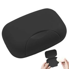 Creative Travel Handmade Soap Box Waterproof and Leakproof Soap Box with Sealed Portable Home Outdoor Soap Box (Black)
